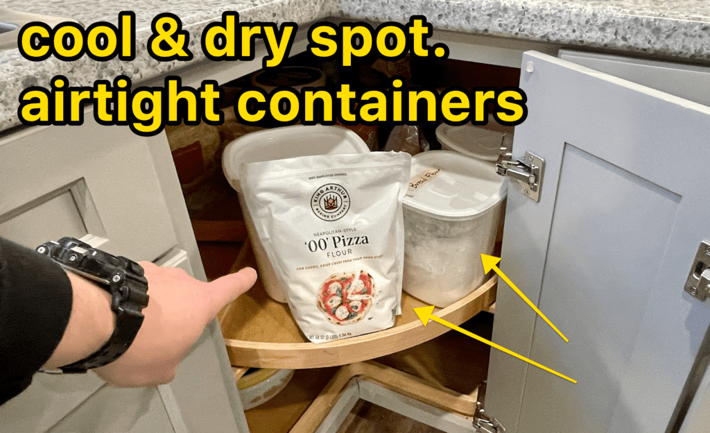 where to store flour
